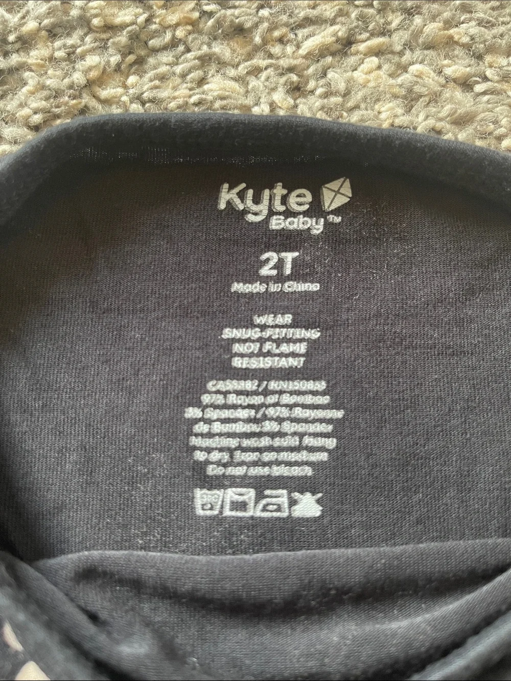 Kyte Baby Black Magnolia Print Two-Piece Pajamas - Size 2T